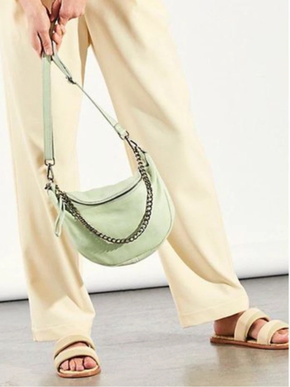 Free People Vicenza Golden Hour Slip-On Sandal in Sage/Cream Size EU 37; US 7